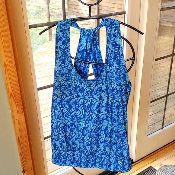 Stonewear Swim Blue Floral Sz. XL Tanktini Top - Picture 1 of 11